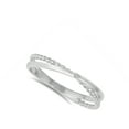 thumbnail image 4 of Clear CZ Criss Cross Beaded Infinity Ring .925 Sterling Silver Band White Jewelry Female Size 9, 4 of 4