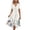 Beige, variant on Womens Summer Dress A Line V Neck Ruffled Hem Midi Short Sleeve Floral Chiffon for Beach XL