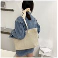 thumbnail image 5 of Nvzi Bolso de hombro tejido, bolso de mano tejido y bolso de cosméticos, bolsos de mano tejidos elegantes para playa de verano 15,94 x 5,11 x 10,03 pulgadas - Caqui C, 5 of 5