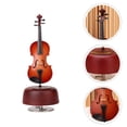 thumbnail image 1 of unbranded 1Pc Mini Violin Music Box Rotating Violin Model Plastic Desktop Instrument Adornment Brown 21x3.7in, 1 of 7