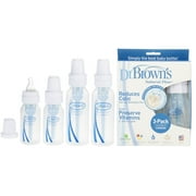 Dr. Browns Bottles 4 Pack (2 - 8 oz bottles) and (2 - 4 oz bottles) + Natural Flow Standard Neck Bottle, 4 oz - 3-Pack + 3 Count Eyebrow Trimmer