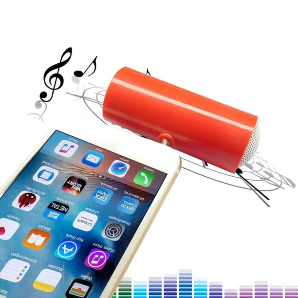 Gwong Electrónica Mini Amplificador de sonido de música de altavoz estéreo de 3.5 mm portátil para tableta de teléfono móvil