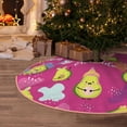 thumbnail image 5 of Sikiie Pink Green Avocado Nativity Christmas Tree Skirt, Jesus Christian Winter Holiday Tree Mat Decoration(30-48IN)36", 5 of 6