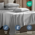 thumbnail image 4 of LammaLoe Extra Deep Pocket Twin Sheets set, Fits 18"-24" Mattress, 4 Piece Soft Microfiber Bed Sheet Sets, Light Gray, 4 of 8