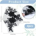 thumbnail image 2 of 4Pcs 3D Flower Embroidery Lace Applique Floral Embroidered Sew on Patches Flower Leaves Motif Trim Clothes Accessories, 2 of 6
