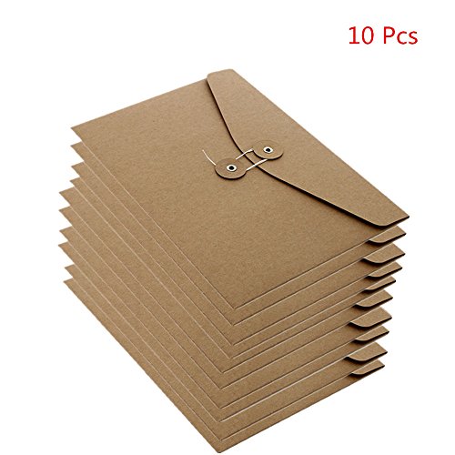 Funnylive 10 Pcs;A4 Kraft Paper Project Envelope with Expandable gusset