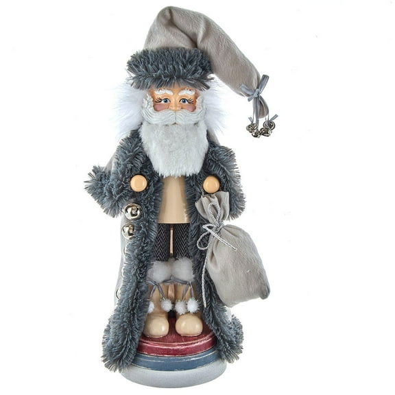 Hollywood Nutcrackers Hollywood White and Gray Santa Nutcracker, 18-Inch, Multicolored