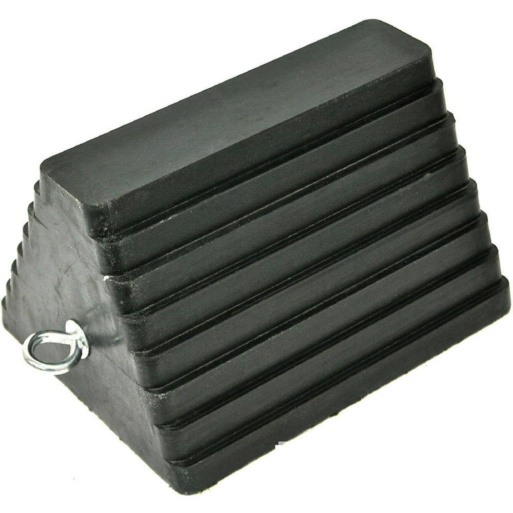 MaxxHaul Solid Rubber Wheel Chock with Eyebolt