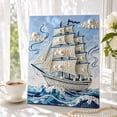 thumbnail image 5 of Sailboat Pearl diamond painting Kit for Adult, 5D Diamond Painting Kits ,DIY Diamond Art Craft, Beginners Home Wall Decor, 11.8X15.8In, 5 of 5