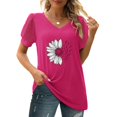thumbnail image 2 of TSADFHJI Chandail en Molleton Col Rond Femme Noël T-Shirt Décontracté Uni Col en V Chiffon Manches Courtes Blouse Imprimée TTG, 2 of 7