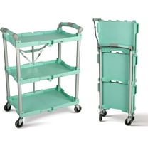 89-349 Pack-N-Roll Folding Collapsible Service Cart, 150LB Capacity, Teal