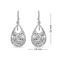 thumbnail image 4 of LeCalla 925 Sterling Silver Light-Weight French Wire Diamond-Cut Turkish Drop Dangle Earrings Jewelry for Women and Teen 22MM, 4 of 6