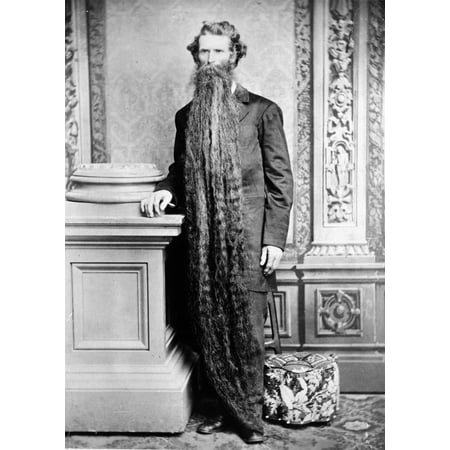 WorldS Longest Beard Nthe WorldS Longest Beard Nowned By Edwin Smith Photographed In 1878 Rolled Canvas Art -  (24 x 36)