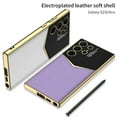 thumbnail image 6 of for Samsung Galaxy S23 Ultra Plain Electroplated Case, with S Pen Slot Holder Premium PU Leather Shockproof Lens Protection Cover, Compatible with MagSafe Wireless Charginig Case,Purple, 6 of 7