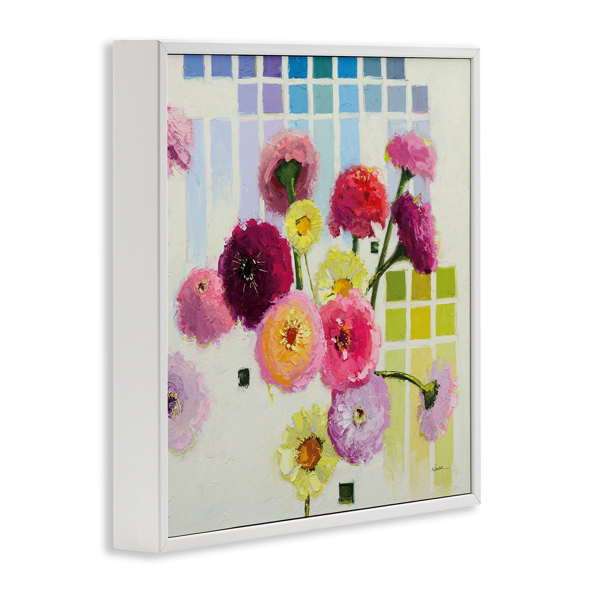 Stupell Industries Color Chart Pastel Bloom Study White Framed Giclee Art, design by Shirley Novak