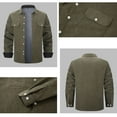 thumbnail image 5 of gbyLJF Men's Solid Color Jackets Long Sleeve Lapel Button Down Cardigan Winter Fleece Corduroy Jacket with Pockets, 5 of 6