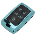 thumbnail image 2 of Funda protectora para llave inteligente de coche, estilo fibra de carbono, compatible con Land Rover Range Rover, color verde, 2 of 8