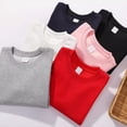 thumbnail image 5 of Toddler Kids Cotton Sweatshirt Boys Girls Crewneck Long Sleeve Basic Solid Color Pullover Fall Winter Causal Loose Clothes, 5 of 5