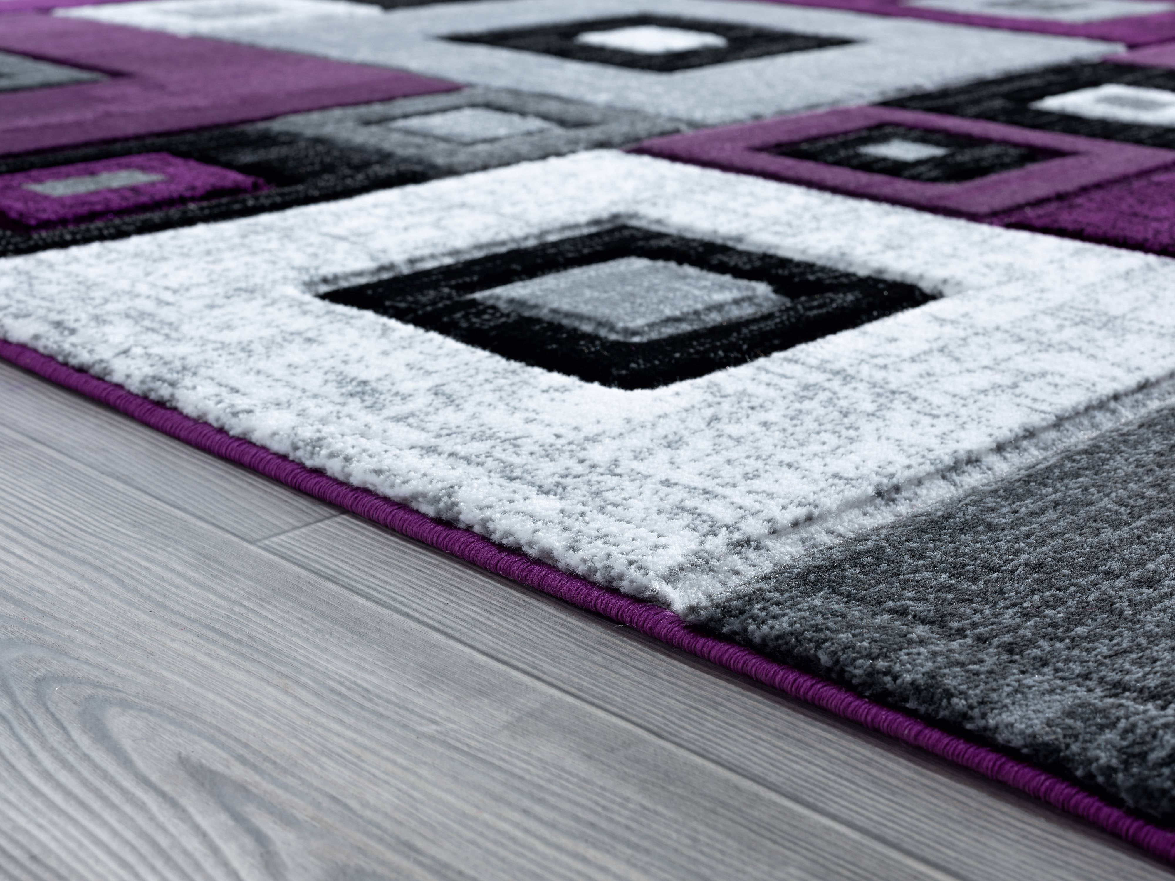 United Weavers Drachma Benson Modern Geometric Area Rug, Plum, 5'3" x 7'6"