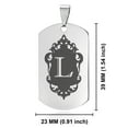 thumbnail image 2 of Stainless Steel Alphabet Letter L initial Dog Tag Pendant Necklace, 2 of 3