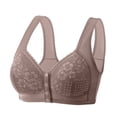 thumbnail image 2 of Qwertyu Daisy Bras for Older Women No Underwire Full Coverage Front Closure Senior Cotton Bra Push Up Bralettes Light Gray 38, 2 of 6