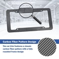 thumbnail image 4 of 2pcs Universal Carbon Fiber Car Front & Rear License Plate Frame Cover USA Black, 4 of 7