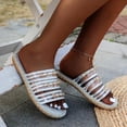thumbnail image 5 of Juebong Sandals clearance Rhinestone Slide Sandals Women Girls Dressy Low Wedge Sandal Summer Beach Cute Slip on Slippers Boho Glitter Open Toe Flat Sandals, 5 of 5