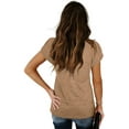 thumbnail image 4 of Womens Tops V Neck Summer Petal Sleeve Casual Tshirts, 4 of 8
