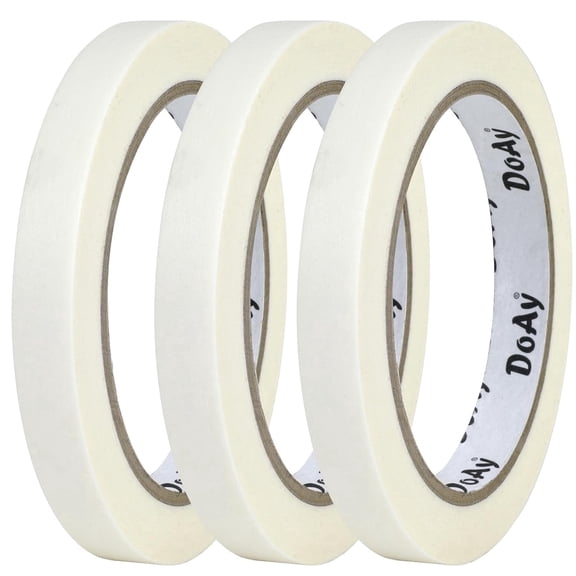 DOAY 3 Pack White Masking Tape - Painters Tape 0.50 Inch Wide - Multi-Surface, Water Resistant, Indoor & Outdoor Use - 270FT Total - Artist Tape for Paint, Wall, Car, DIY (#4010)