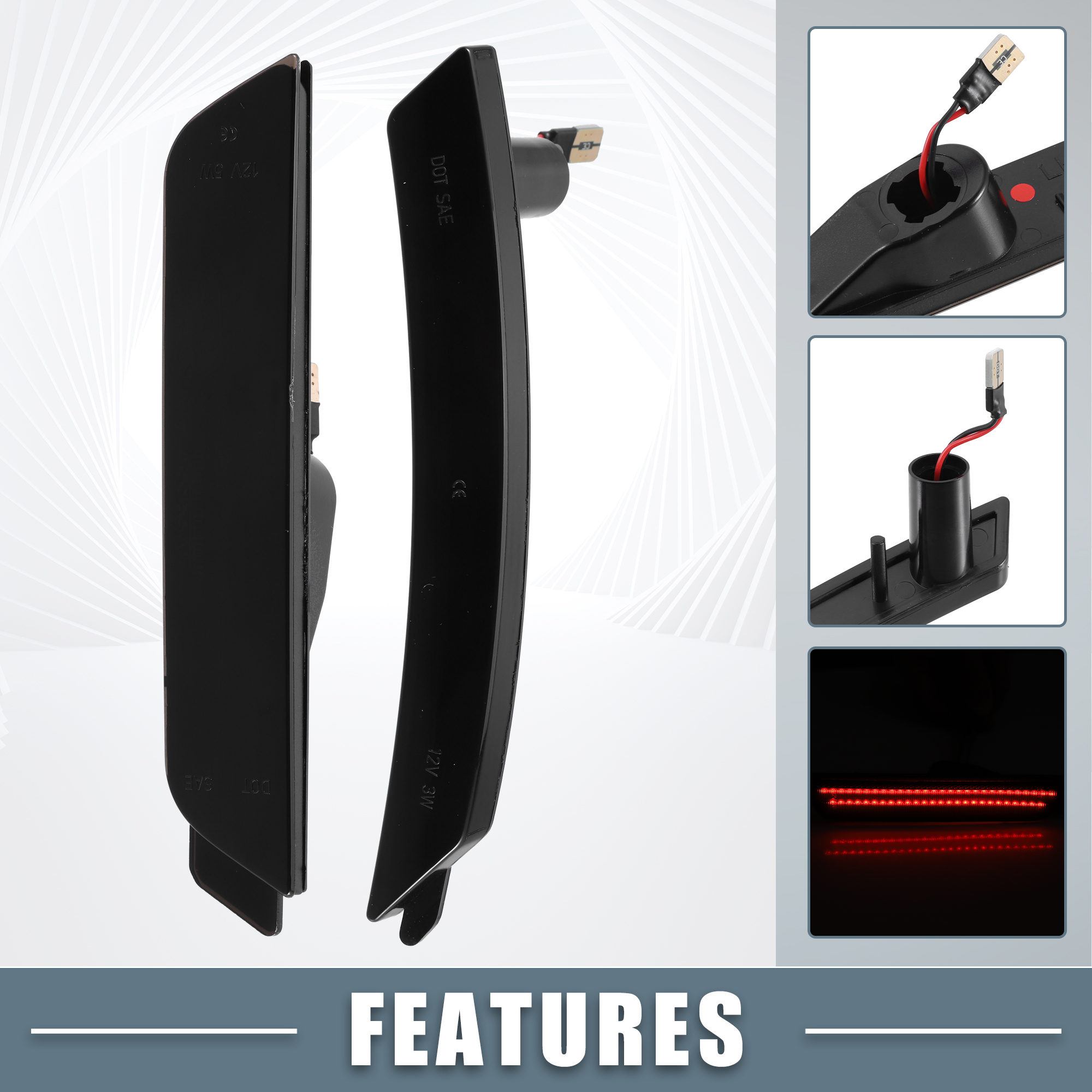 Unique Bargains Front Rear LED Side Marker Light 63132751331 for 