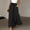 Black wide leg flowy pants for women a1, variant on Women Wide Leg High Waisted Flowy Pants with Pockets Solid Casual Boho Vacation Long Pants Skirt, Wine S