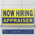 thumbnail image 3 of Now Hiring Appraiser 13 oz Heavy Duty Vinyl Banner Appraiser Jobs Available Appraiser Help Wanted Sign for Business Indoor/Outdoor Single-Sided with Metal Grommets (4x6 ft, Ye & Bl), 3 of 6