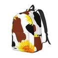 thumbnail image 2 of Daiia Cow Print Sunflower Vintage Canvas Backpack for Men and Women ,Hiking Backpack,Travel Laptop Bag for School,Large Capacity Backpack, 2 of 8