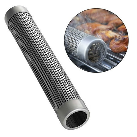 NICEXMAS Dark Grey Tube Smoker with Ultra Fine Mesh for Enhanced Bbq Smoke Flavor