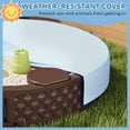 thumbnail image 6 of Qaba Sandbox for Kids, Outdoor Sand Pit with Cover, Built-in Seating, Bottom Liner for Backyard, Garden, 47" x 9", Dark Brown, 6 of 10