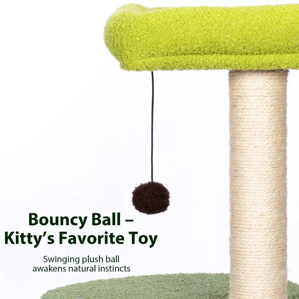 Fenbeli 32'' Cat Tree with Sisal Scratching Posts, Cat Tower for Indoor with Jump Platform, Cat Furniture Activity Center, Cyan