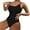 Black, variant on IDALL One Piece Swimsuit Women Bathing Suit Women's Solid Color Textured Belly Skinny Swimsuit Womens Swimsuits Swim Suits for Women Beige L(Clearance Sales)