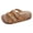 Coffee, variant on Cork Footbed Sandals for Women Leopard Print Buckle Strappy Flat Shoes Comfortable Platform Slippers with Arch Support Brown Size 9.5