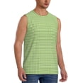 thumbnail image 2 of Bingfone Green Gingham Pattern Men's Tank Tops Workout Sleeveless Tee Shirts Running Beach Tanks for Men-XX-Large, 2 of 8