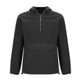 thumbnail image 4 of Fashion YLSDY Mens 1/4 Zipper Winter Fleece Hoodies for Men Solid Oversized Sherpa Pullover Hoodie Long Sleeve Fleece Sweatshirt Dark Gray XXL, 4 of 7