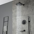 thumbnail image 6 of Boyel Living 10 inch Round Rain Shower Faucet Wall Mount 3-Function Shower System with Handheld Shower Matte Black, 6 of 10