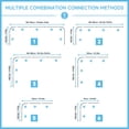 thumbnail image 3 of Corner Shower Curtain Rod 47.2" X (55"-71") Shower Curtain Rod, Convertible U and L Shaped Shower Curtain Rod for Bathroom, 6 Splice Sizes with 24 Stainless Steel Shower Rings, 3 of 8