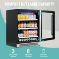 thumbnail image 2 of Luchar 24 Inch Beverage Refrigerator Cooler, 164 Cans Mini Fridge with Glass Door, 2 of 8