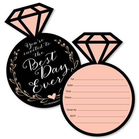 Best Day Ever - Shaped Fill-In Invitations - Bridal Shower Invitation Cards with Envelopes - Set of (Best Bridal Registry Items)
