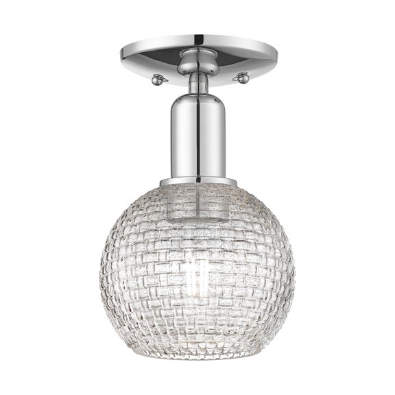 Innovations Lighting 716-1C-PC-G122C-6CL Athens 6" Wide Semi-Flush Globe Ceiling Fixture -
