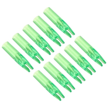 Archery Arrow Nocks 6mm 0.236" Inner Dia. Glue on Arrow Nock Replacement, Clear Green, 60 Pack