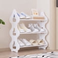 thumbnail image 4 of Horivan 3 Tier Shoe Rack Organizer, Sturdy Plastic Shoe Shelf for Entryway, Bedroom & Closet Storage, Space Saving Shoe Rack for Men Women, Ventilated Shoe Holder, 4 of 7