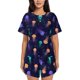 thumbnail image 1 of Fotbe Sea Jellyfish Conjunto de Pijama Estampado para Mujer, 2 Piezas, Ropa de Dormir con Camiseta de Manga Corta y Shorts Suaves-Medium, 1 of 6