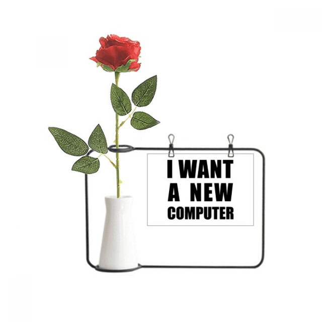 I Want A New Computer Art Deco Fashion Artificial Rose Flower Hanging Vases Decoration Bottle