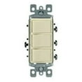 thumbnail image 2 of Leviton S01-01755-0IS Decorator Triple Combination Switch, 15 Amp, Ivory, 2 of 2